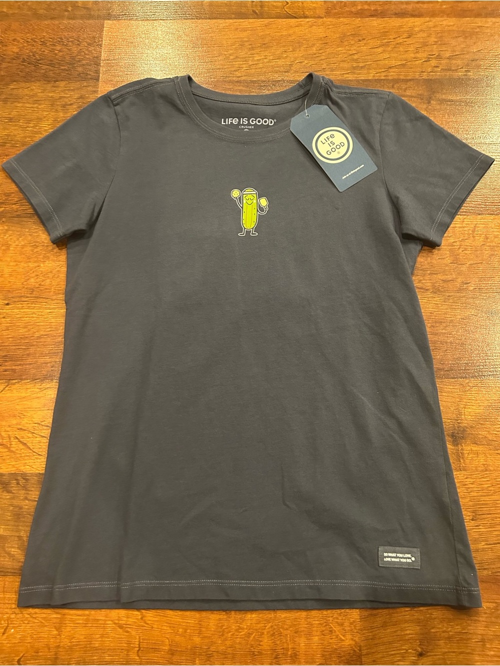 NWT Life is Good Pickle Ball Womens Short Sleeve Tee Cotton Small
